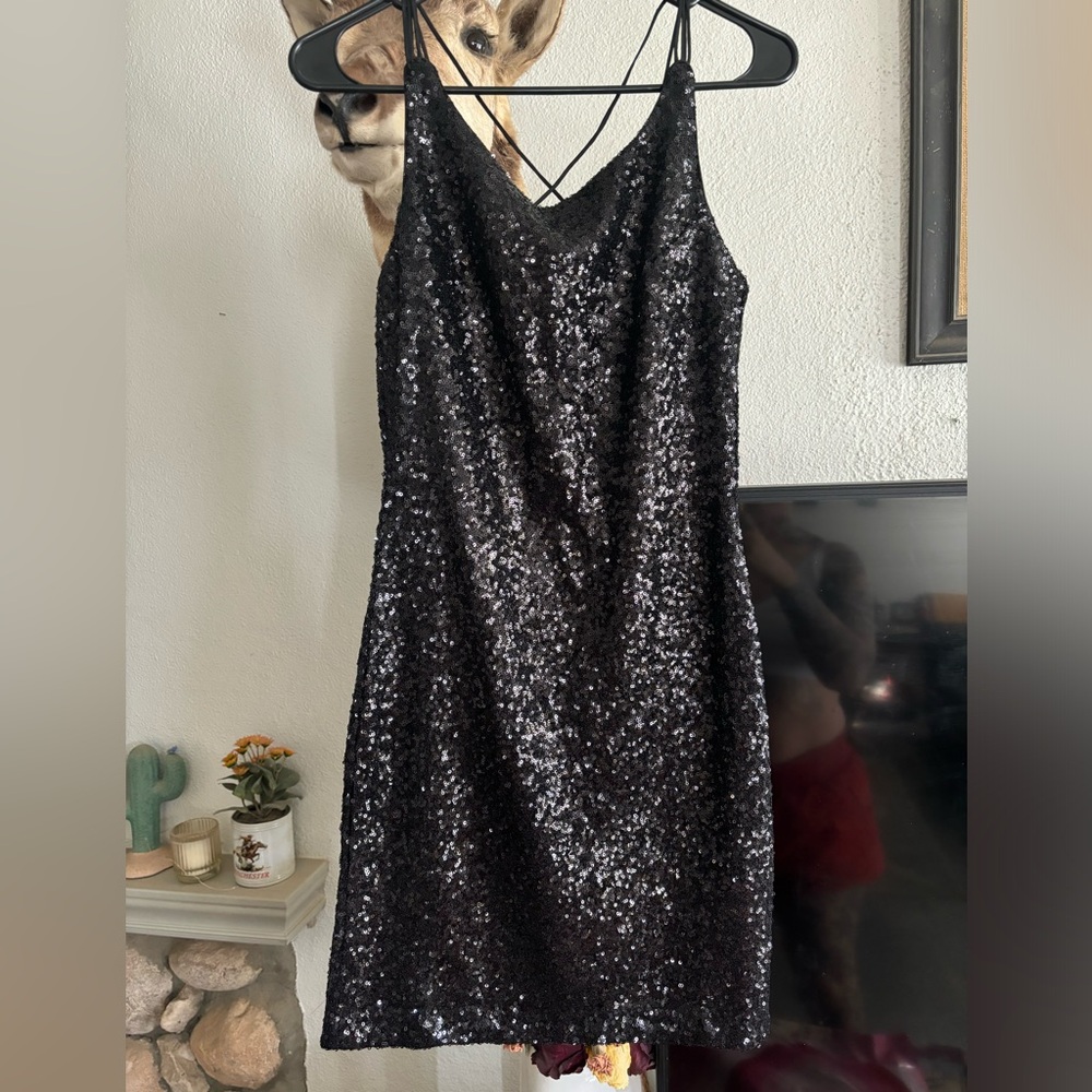Elegant Black Sequin Dress